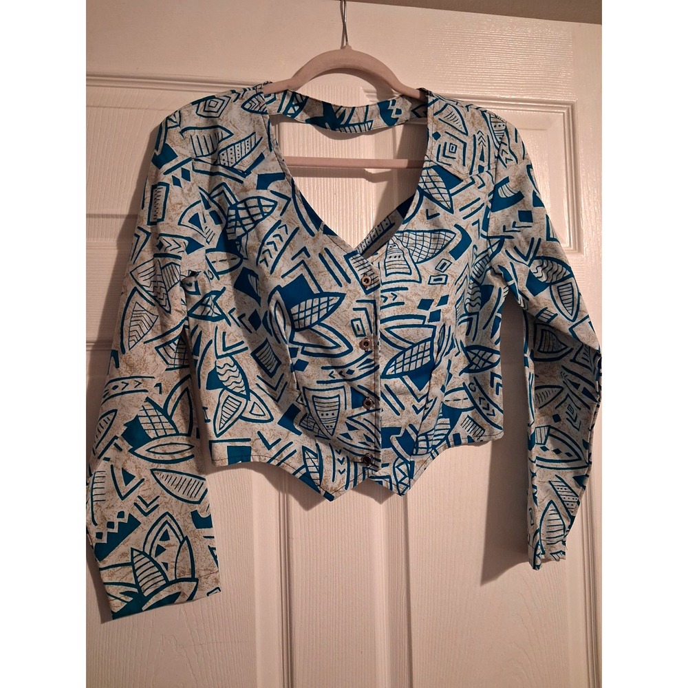 Vintage Night Rider Western Crop Top L Texas Made Southwestern Country Cowgirl